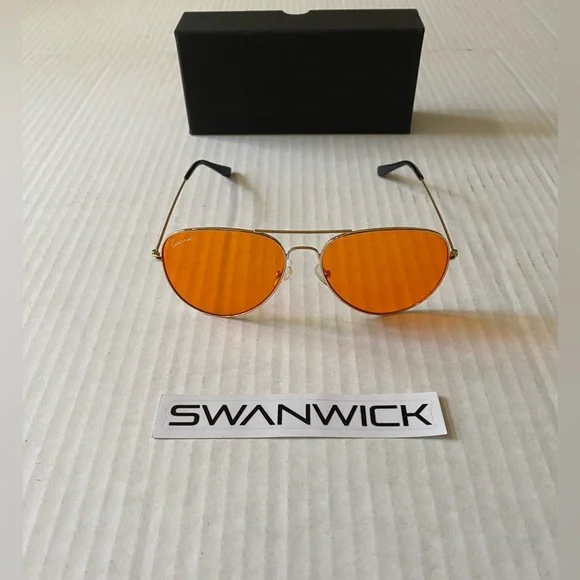 Swanwick Large Aviator Glasses Night Blue Light Blocking - Picture 7 of 16
